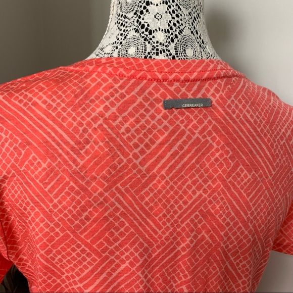 ICEBREAKER V-Neck T-shirt Dress Coral Medium - Picture 6 of 9